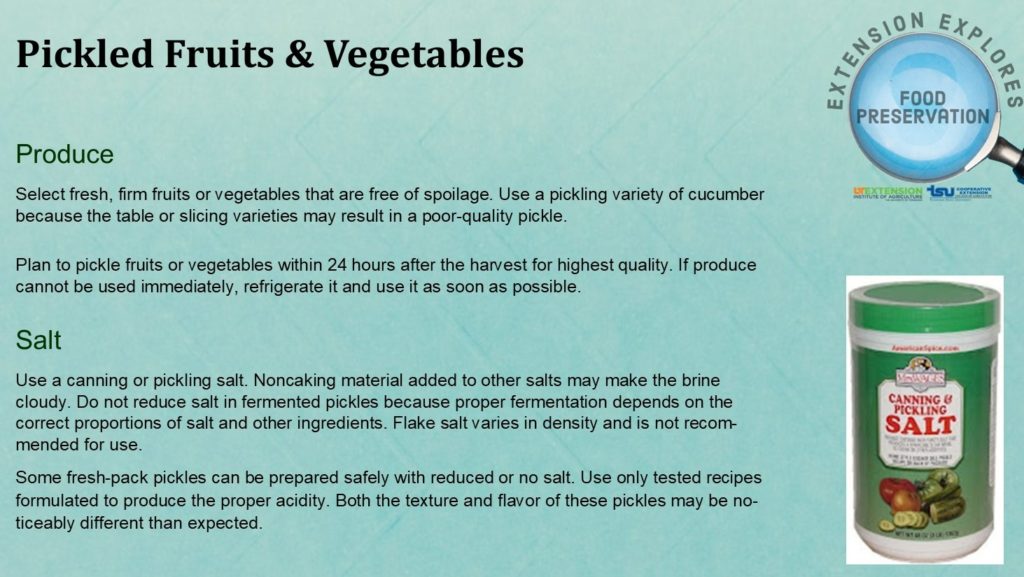 Pickling Salt Information