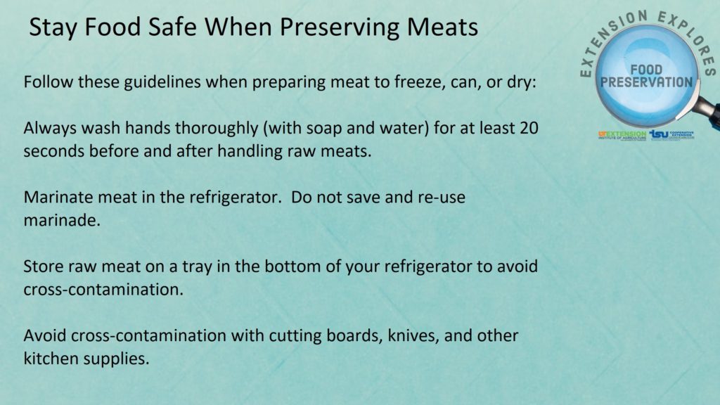Staying Food Safe When Preserving Meats Tips